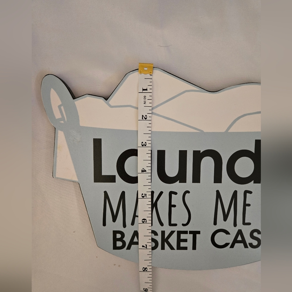 “Laundry Makes Me a Basket Case” Decorative Wooden Sign – Farmhouse Style - Picture 6 of 7